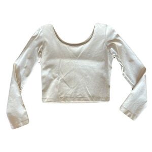 Amanda Uprichard Cropped Beige Long Sleeves Top Size M
